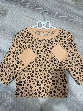 PACSUN Leopard Print Waffle Knit Long Sleeve Top